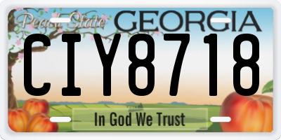 GA license plate CIY8718