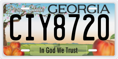 GA license plate CIY8720