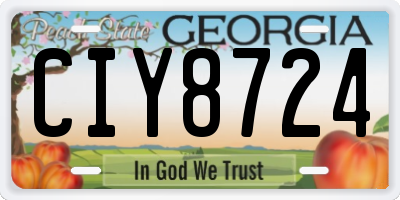 GA license plate CIY8724