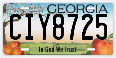 GA license plate CIY8725
