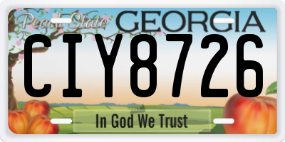 GA license plate CIY8726