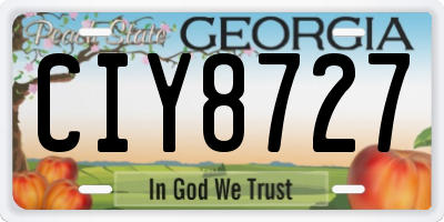 GA license plate CIY8727