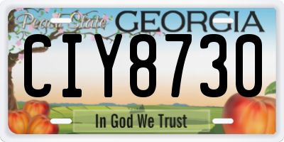 GA license plate CIY8730
