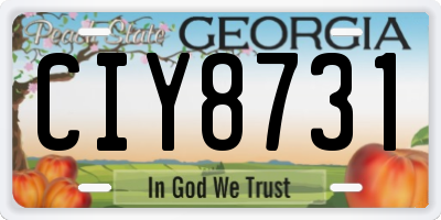 GA license plate CIY8731