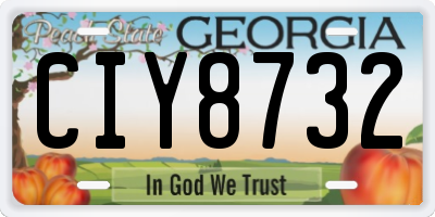 GA license plate CIY8732