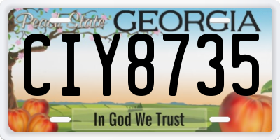 GA license plate CIY8735