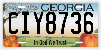 GA license plate CIY8736