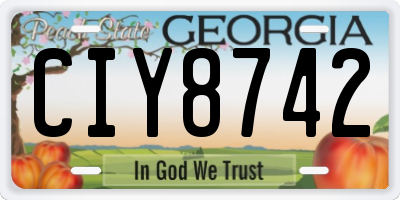 GA license plate CIY8742