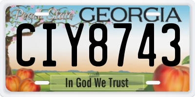 GA license plate CIY8743