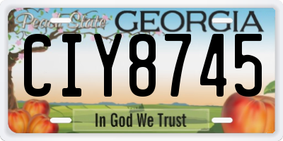 GA license plate CIY8745