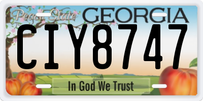 GA license plate CIY8747