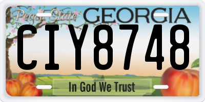 GA license plate CIY8748