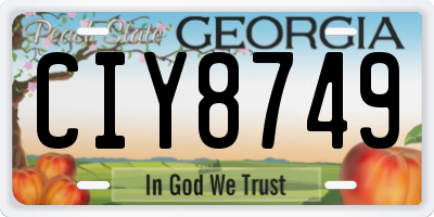 GA license plate CIY8749