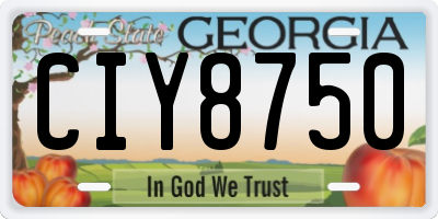 GA license plate CIY8750