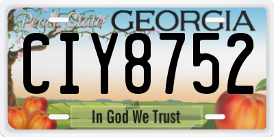 GA license plate CIY8752
