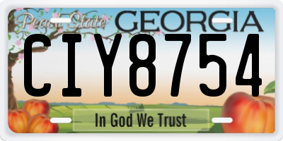 GA license plate CIY8754