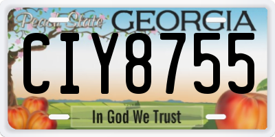 GA license plate CIY8755