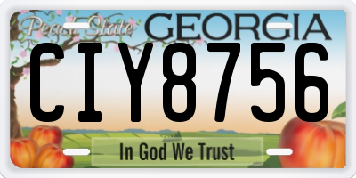 GA license plate CIY8756