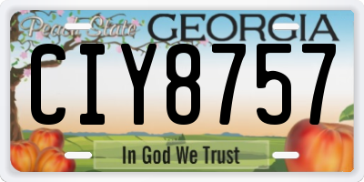 GA license plate CIY8757