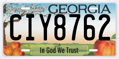 GA license plate CIY8762