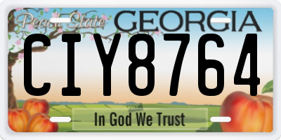 GA license plate CIY8764