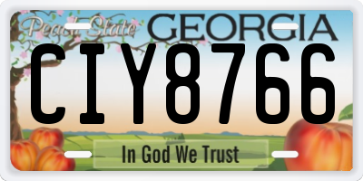 GA license plate CIY8766