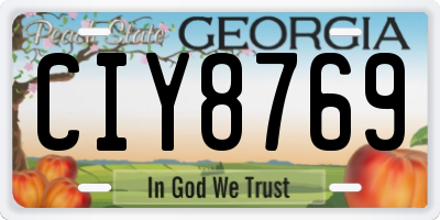 GA license plate CIY8769