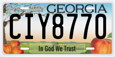 GA license plate CIY8770