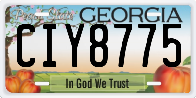 GA license plate CIY8775