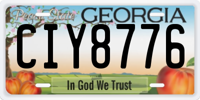 GA license plate CIY8776