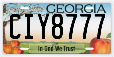 GA license plate CIY8777