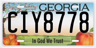 GA license plate CIY8778