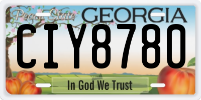 GA license plate CIY8780