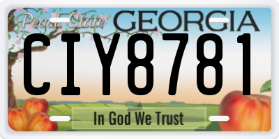GA license plate CIY8781