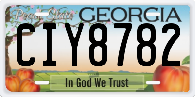 GA license plate CIY8782
