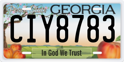 GA license plate CIY8783