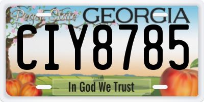 GA license plate CIY8785