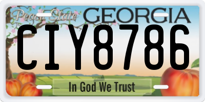 GA license plate CIY8786