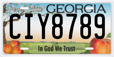 GA license plate CIY8789