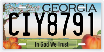 GA license plate CIY8791
