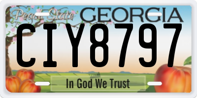 GA license plate CIY8797