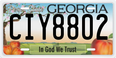 GA license plate CIY8802