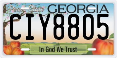 GA license plate CIY8805