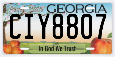 GA license plate CIY8807