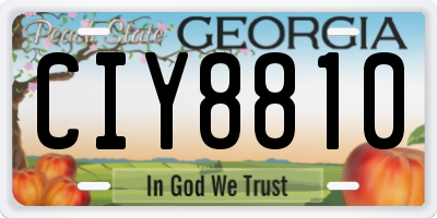 GA license plate CIY8810