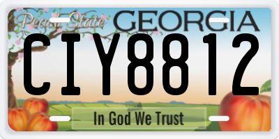 GA license plate CIY8812