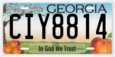 GA license plate CIY8814
