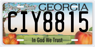 GA license plate CIY8815