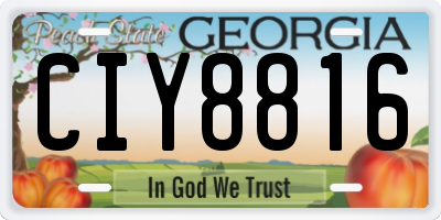GA license plate CIY8816