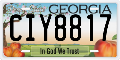 GA license plate CIY8817